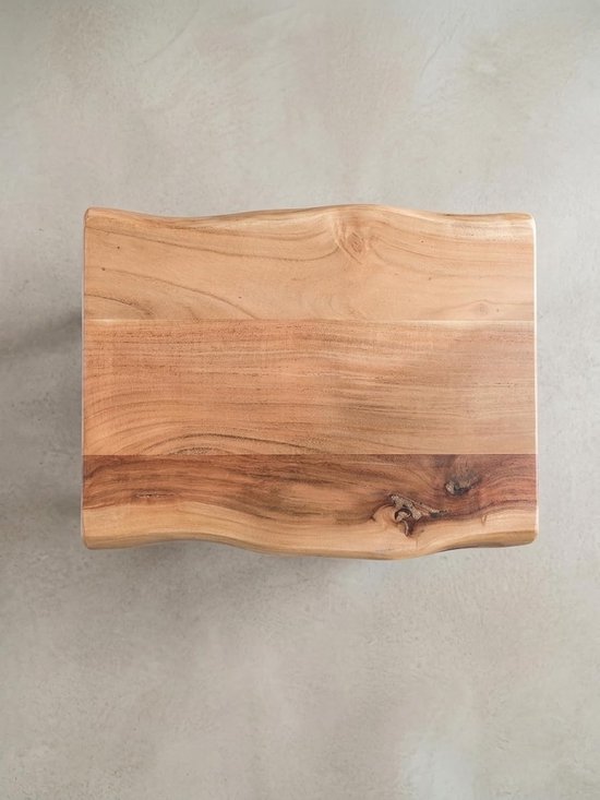Salontafel van massief hout acacia | boomstam woonkamertafel 115 x 40 x 60 cm | bijzettafel in landelijke stijl — afbeelding 5