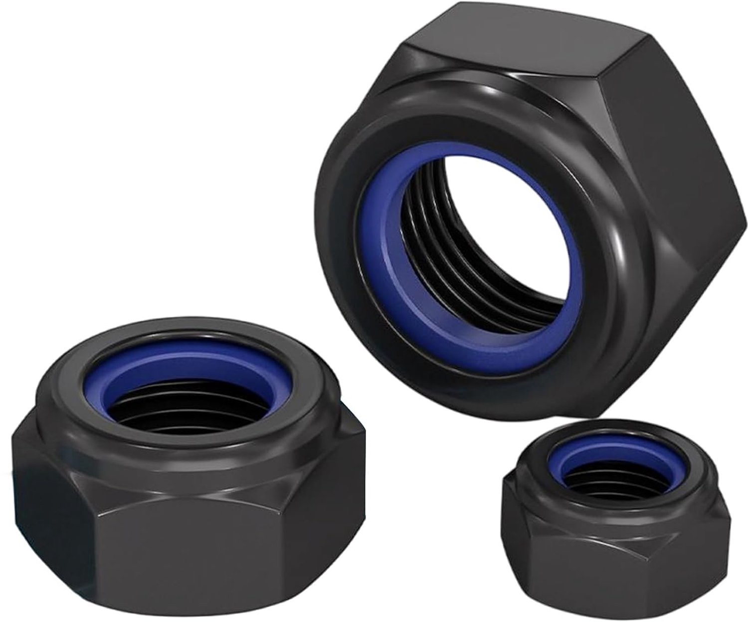 20 Stuks M8 Nylockmoeren Zelfborgende Zeskantmoeren DIN985 Zwart | Roestvrij Staal A2 V2A 304,Nylon Inzetstukken,Metrische Schroefdraad,Trillingsbestendige Bevestiging,voor Bouten