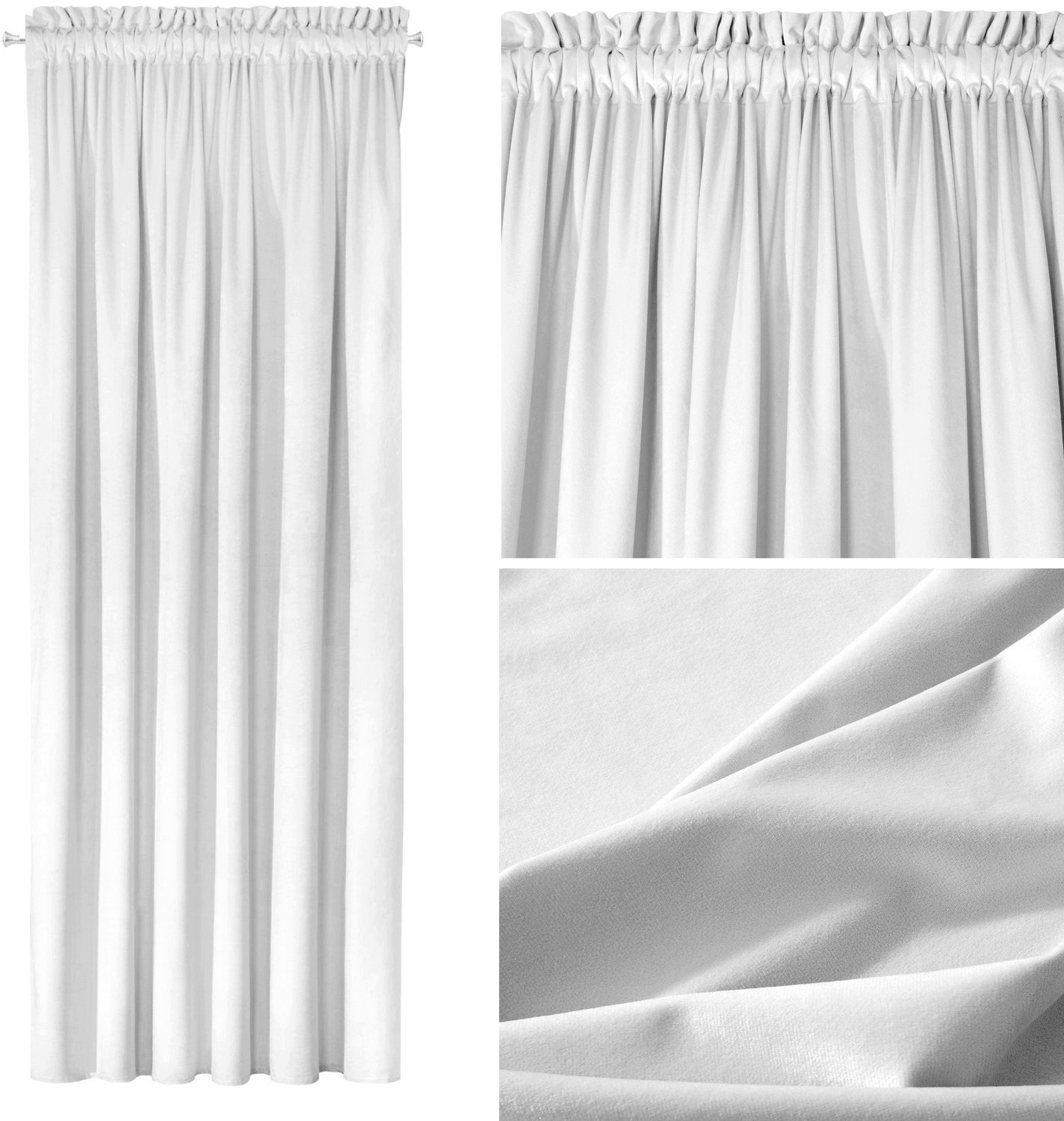 Merkloze Witte Velours Gordijn - 140x270 cm - Verduisterend