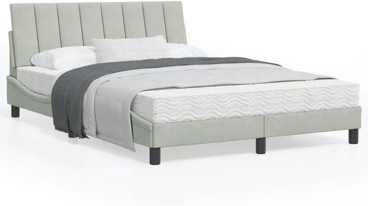 Bed met schuimmatras Hanko Lichtgrijs 120x200 cm