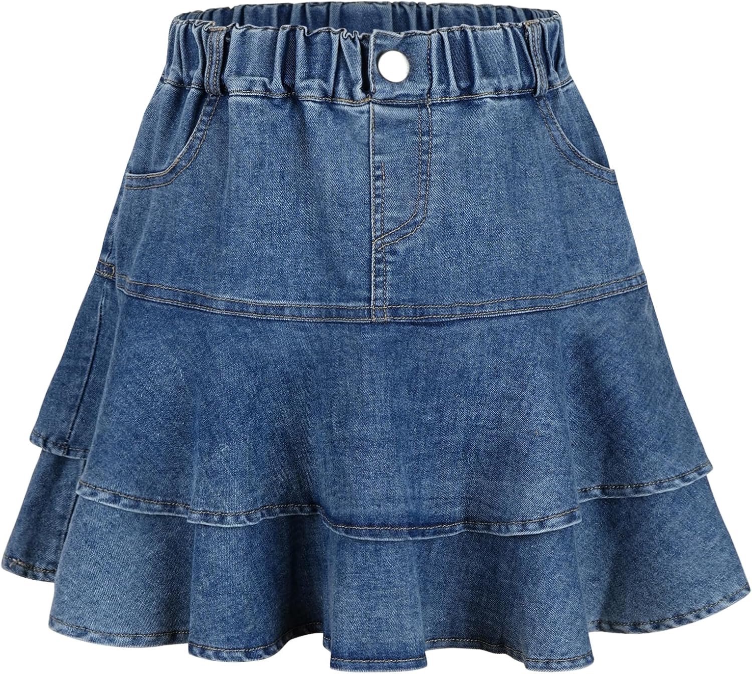 Jeansrok voor meisjes, denim rok met broek, zomer, jeansrok, vintage, plooirok, baggy broekrok, hoge taille, mini-rok, A-lijn, zomerrok