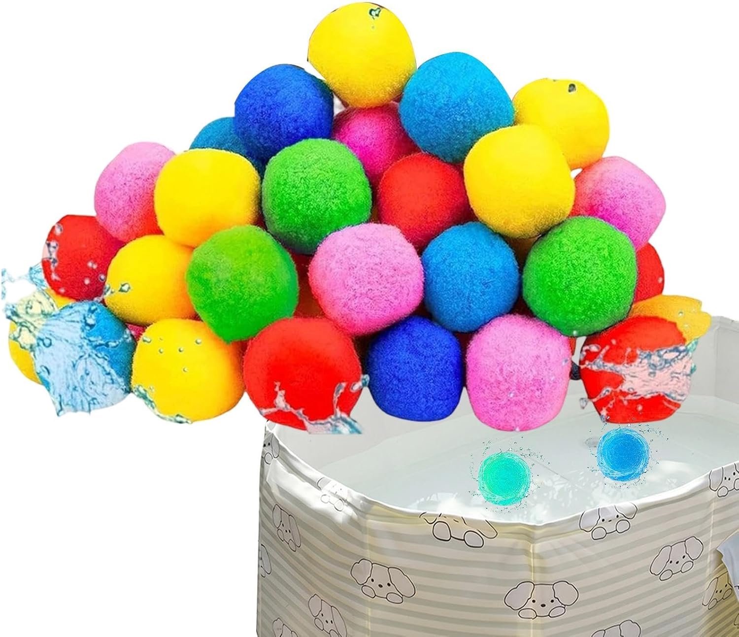 Bal, 30 stuks, kleurrijk, herbruikbaar, absorberend