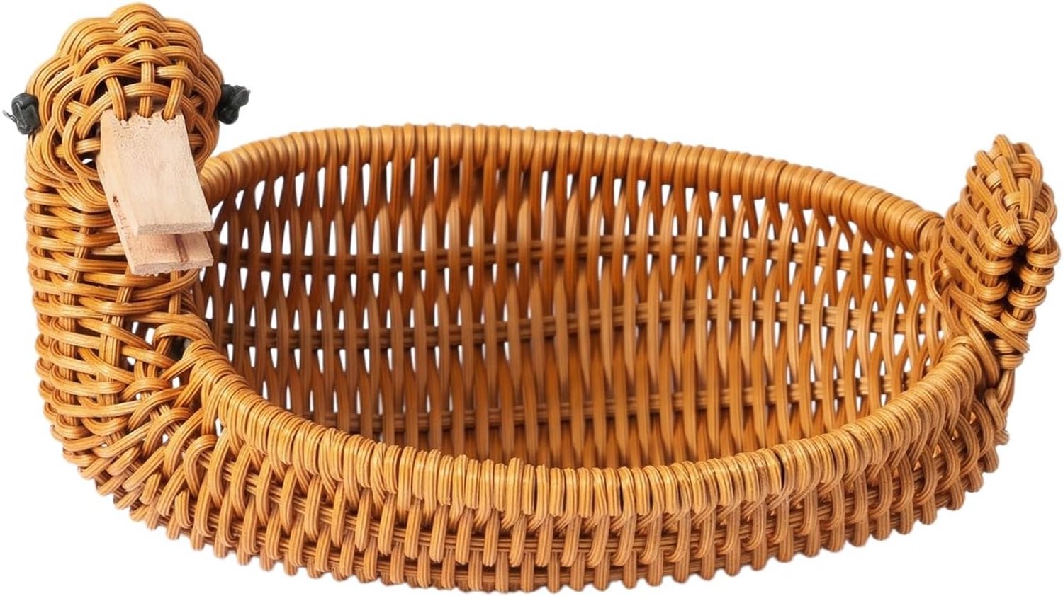 Schattige handgevlochten eendjesvorm opbergbak