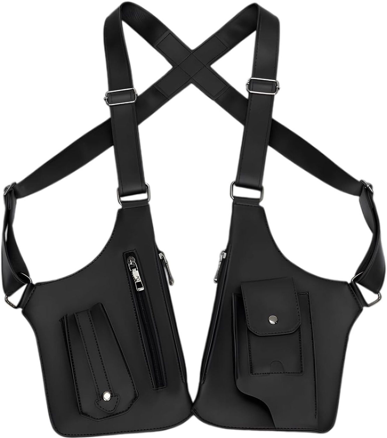 Leren Schoudertas voor Mannen, Diefstalbestendige Onderarmtas, Verstelbare Crossbody Tas voor Reizen, Wandelen en Buitenactiviteiten