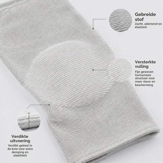 Set van 2 Bamboe Kniebandages voor Dames en Heren, Ademend en Elastisch, Ideaal voor Sport en Dagelijks Gebruik, Ondersteuning bij Artrose en Pijnverlichting (Grijs, XL) — afbeelding 3