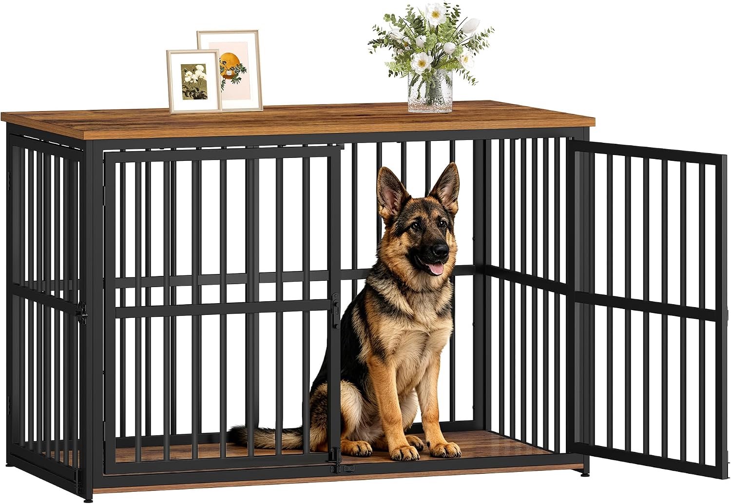 Meubel met 3 Deuren, 120 x 65 x 81 cm, Bruin en Zwart