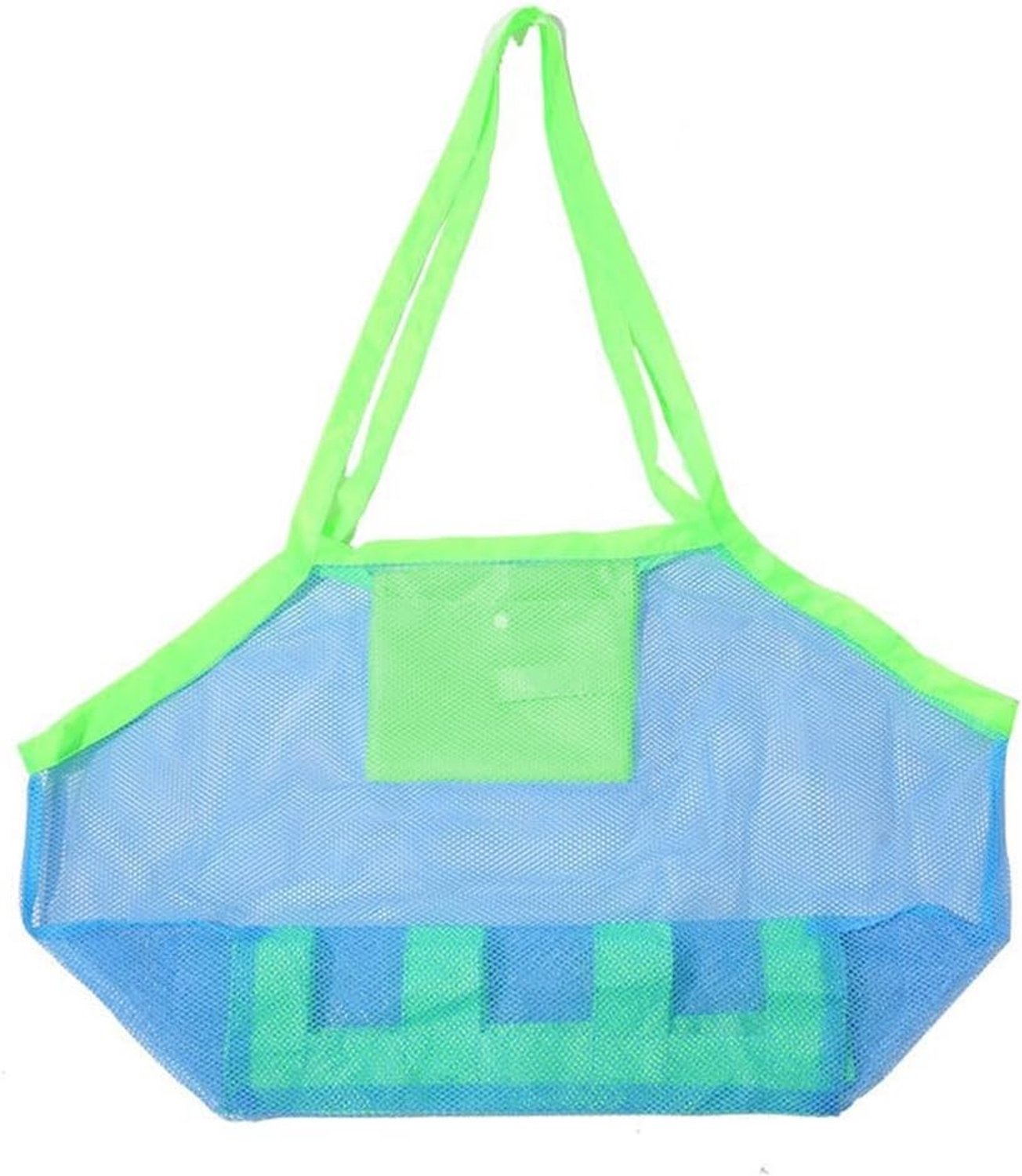Grote Strandtas, 45 x 45 x 30 cm, Mesh Tas voor Zandspeelgoed en Water Speelgoed, Vouwbare Opbergtas voor Kinderen, Lichtgewicht en Sneldrogende Bad Tas voor Strand en Zwembad