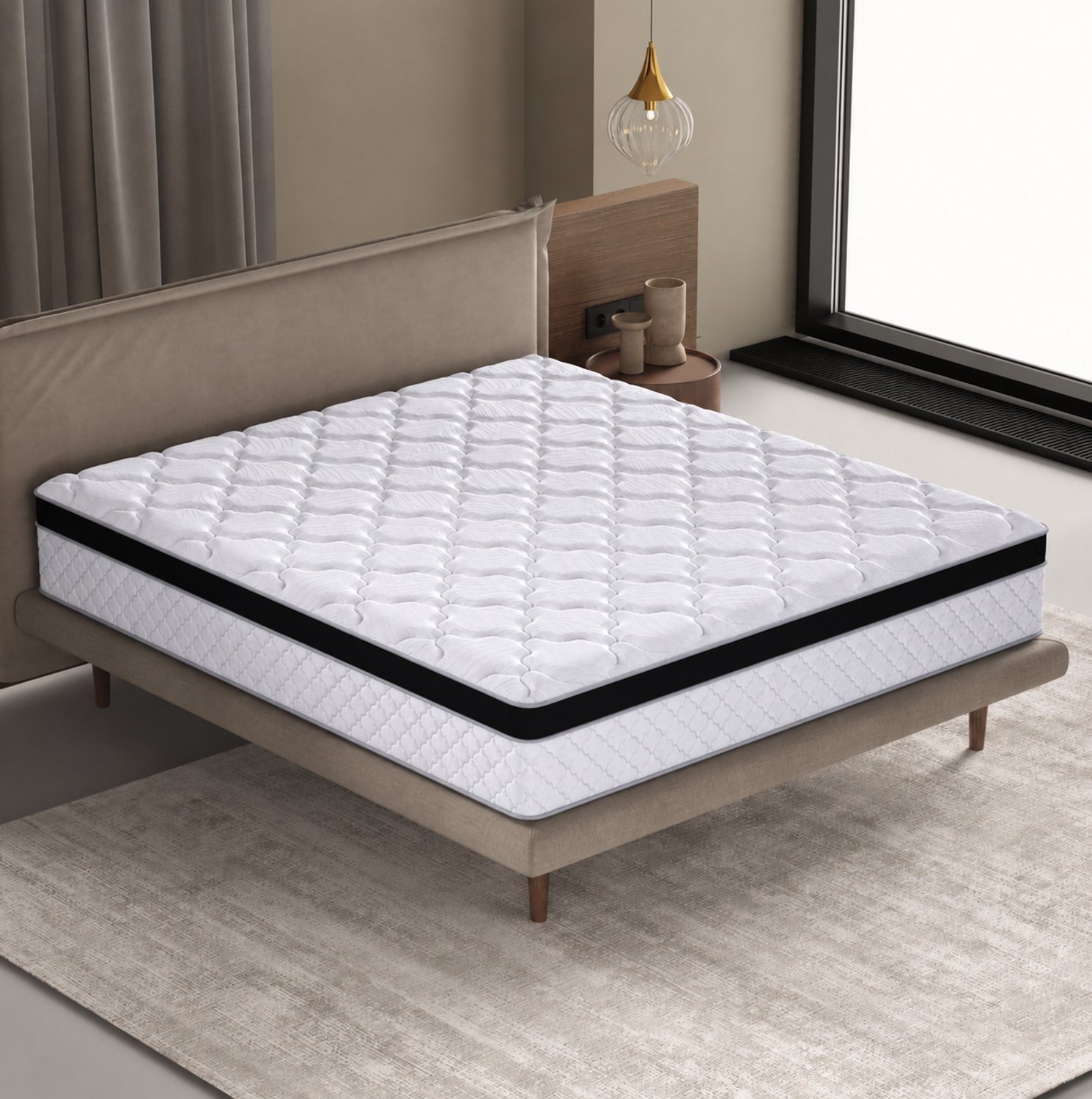 CHICFURN Binnenveringmatras 140 x 200 cm - H3 - 25 cm - Wit - Rolmatras