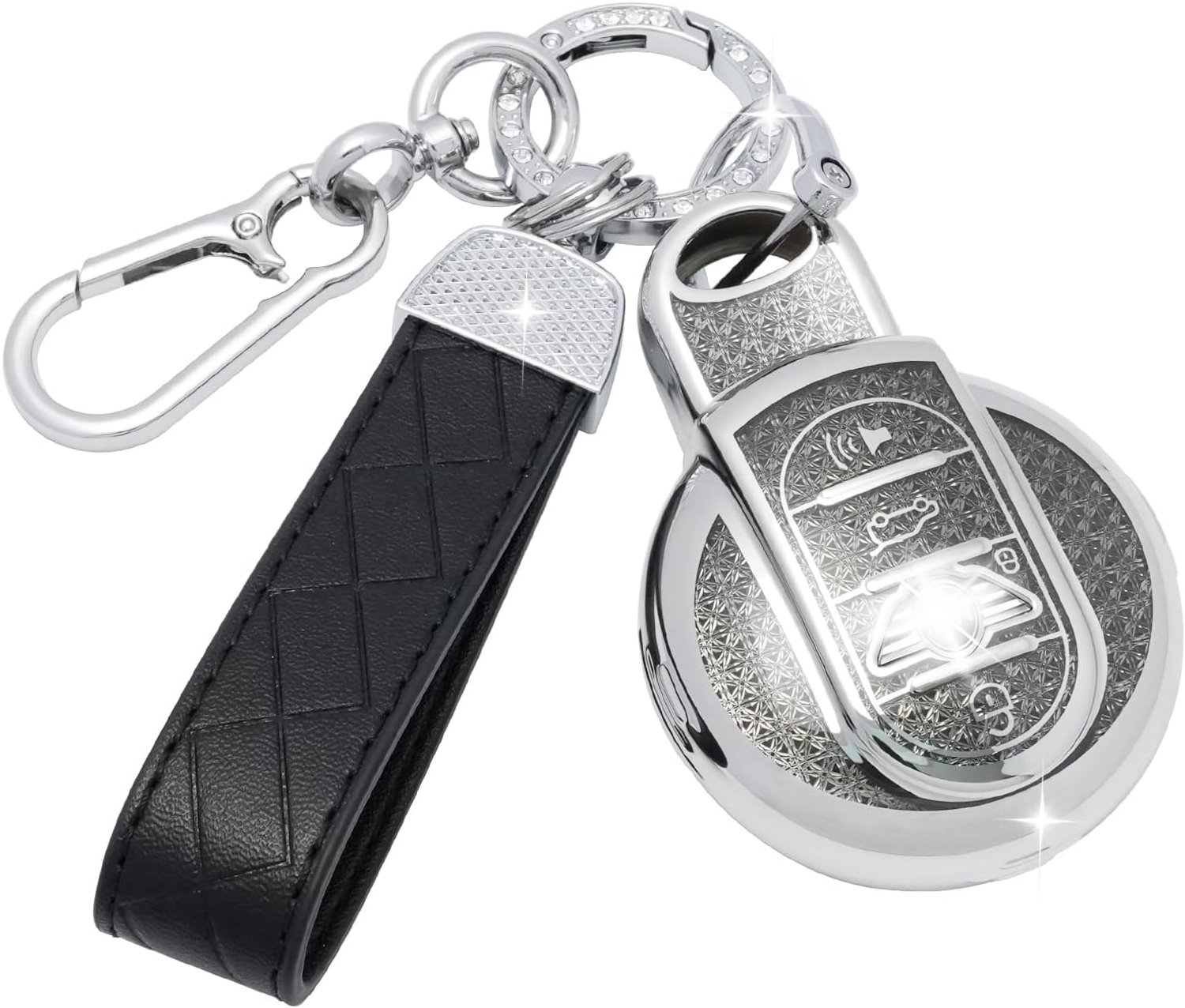 Glitter, compatibel met BMW Mini Cooper S D SD One F54, F55, F56, F57, F60, R56, R57, R58, R59, Cabrio Clubman Countryman, sleutel, TPU-siliconen beschermhoes, smart key