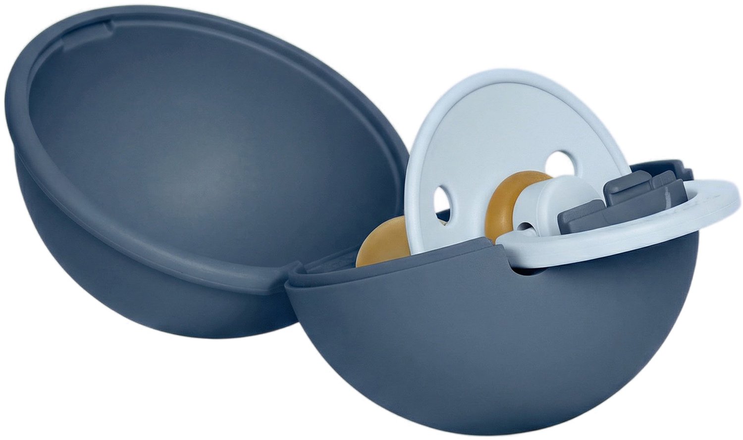 Bibs Fopspeen & Fopspeendoosje Mini Bundel - 0-6 Mnd - Baby Blue/Steel Blue