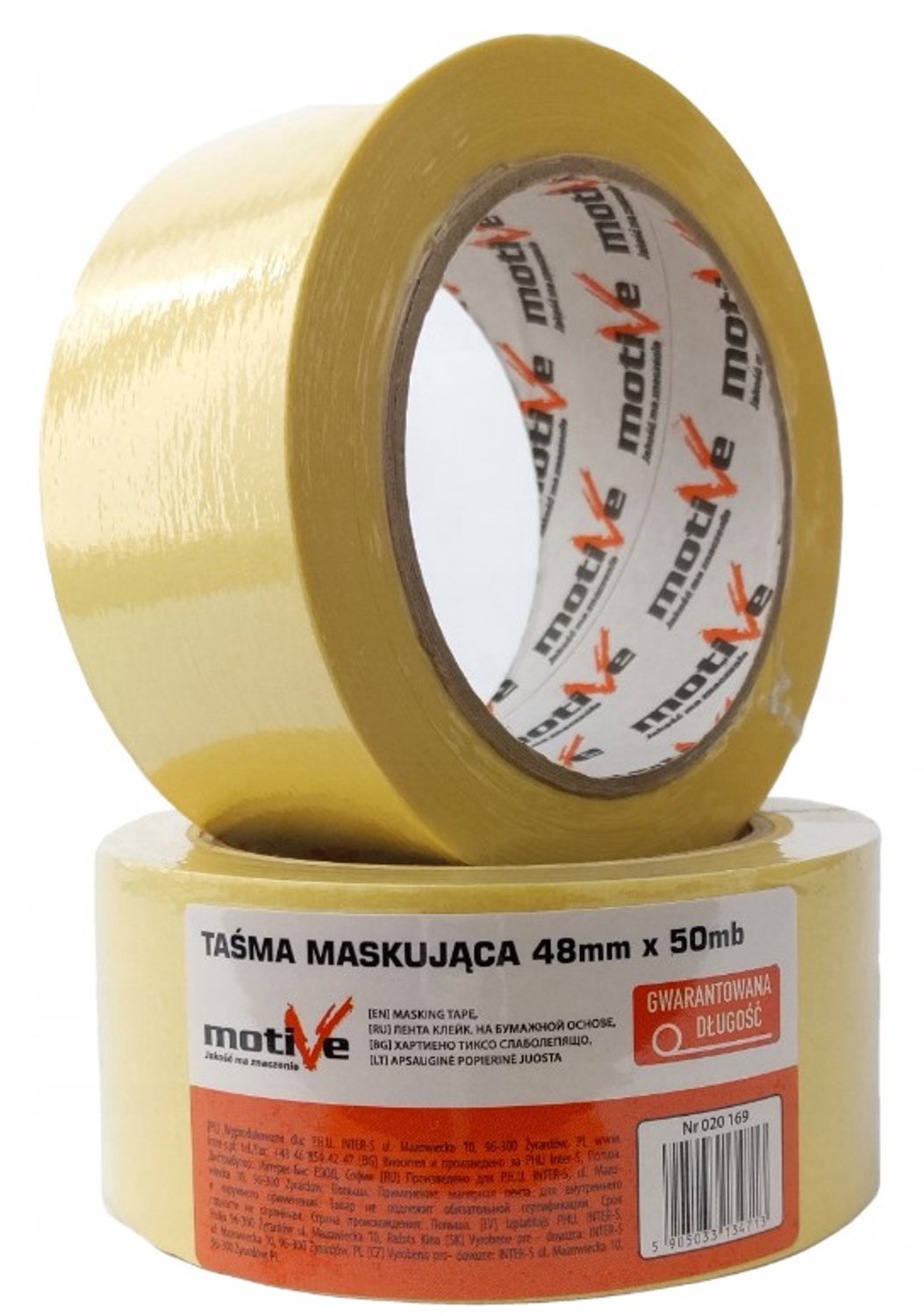Motive Gele SchilderTape 48mm x 50m - Professioneel Afplakken
