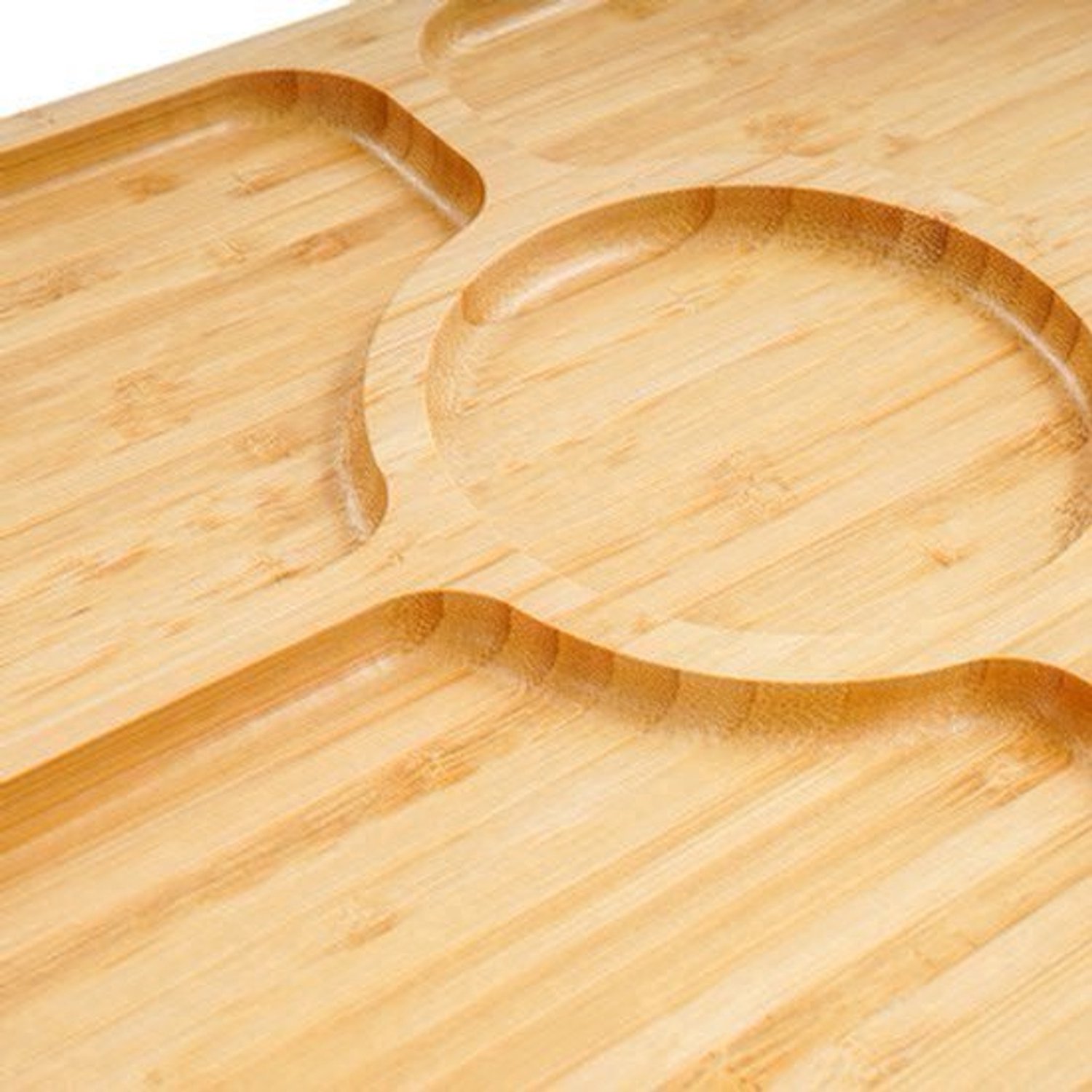 Charcuterie Board Set - Log Color - Bamboe En Acryl - 5 Compartimenten - Handwas - Voor Thuis En Picknick