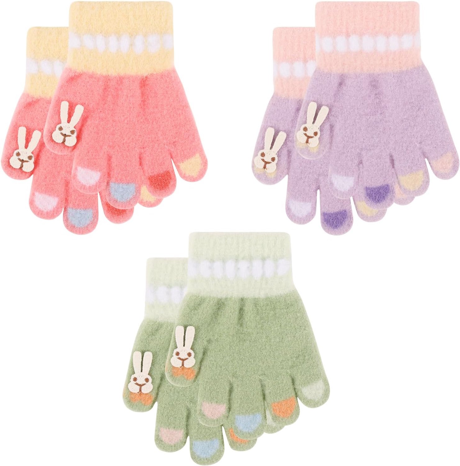Handschoenen voor kleine kinderen, wollig, volledige vingers