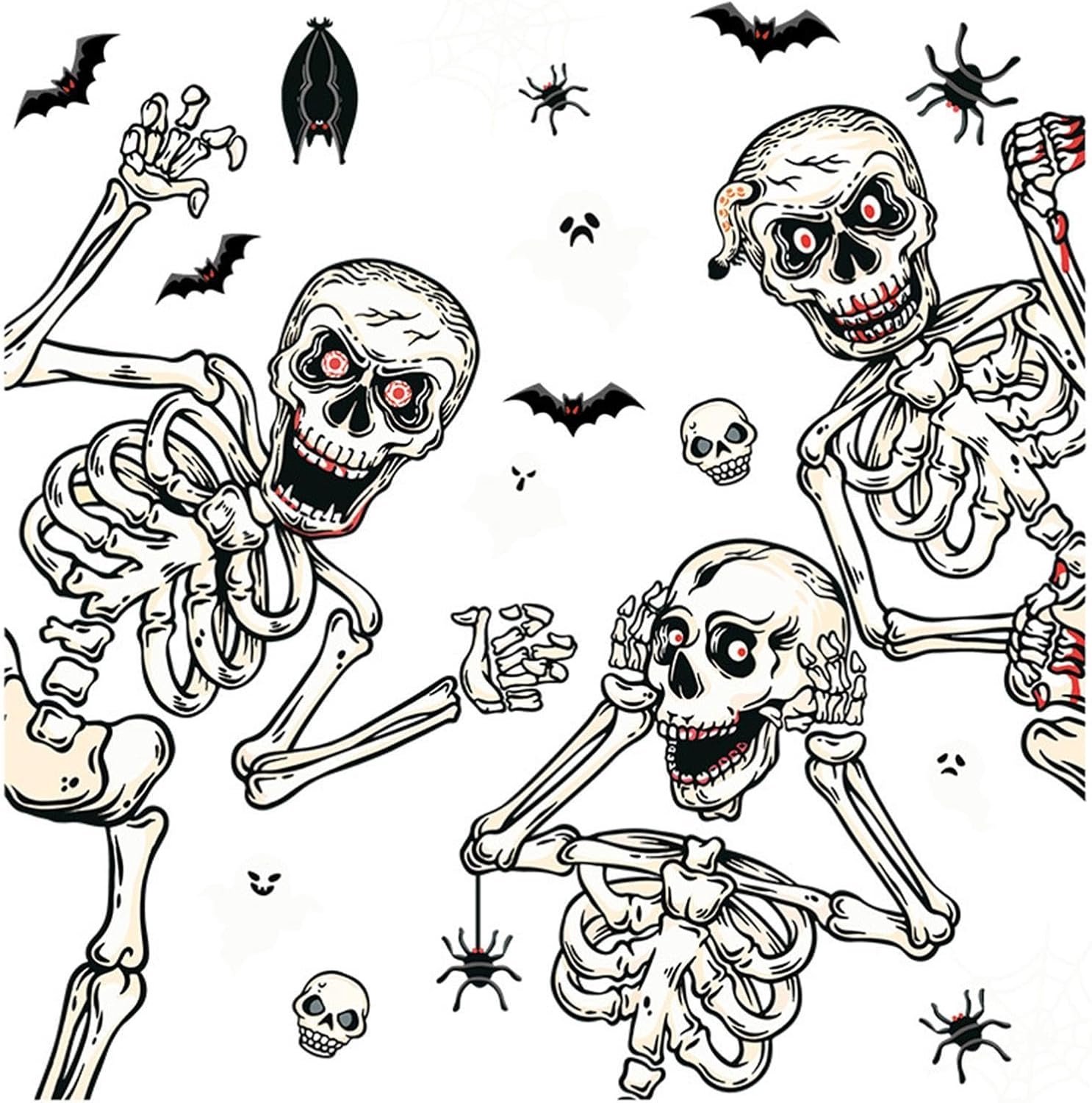 Schedel Decal Horror Halloween Decoratie Glas Statische Cling