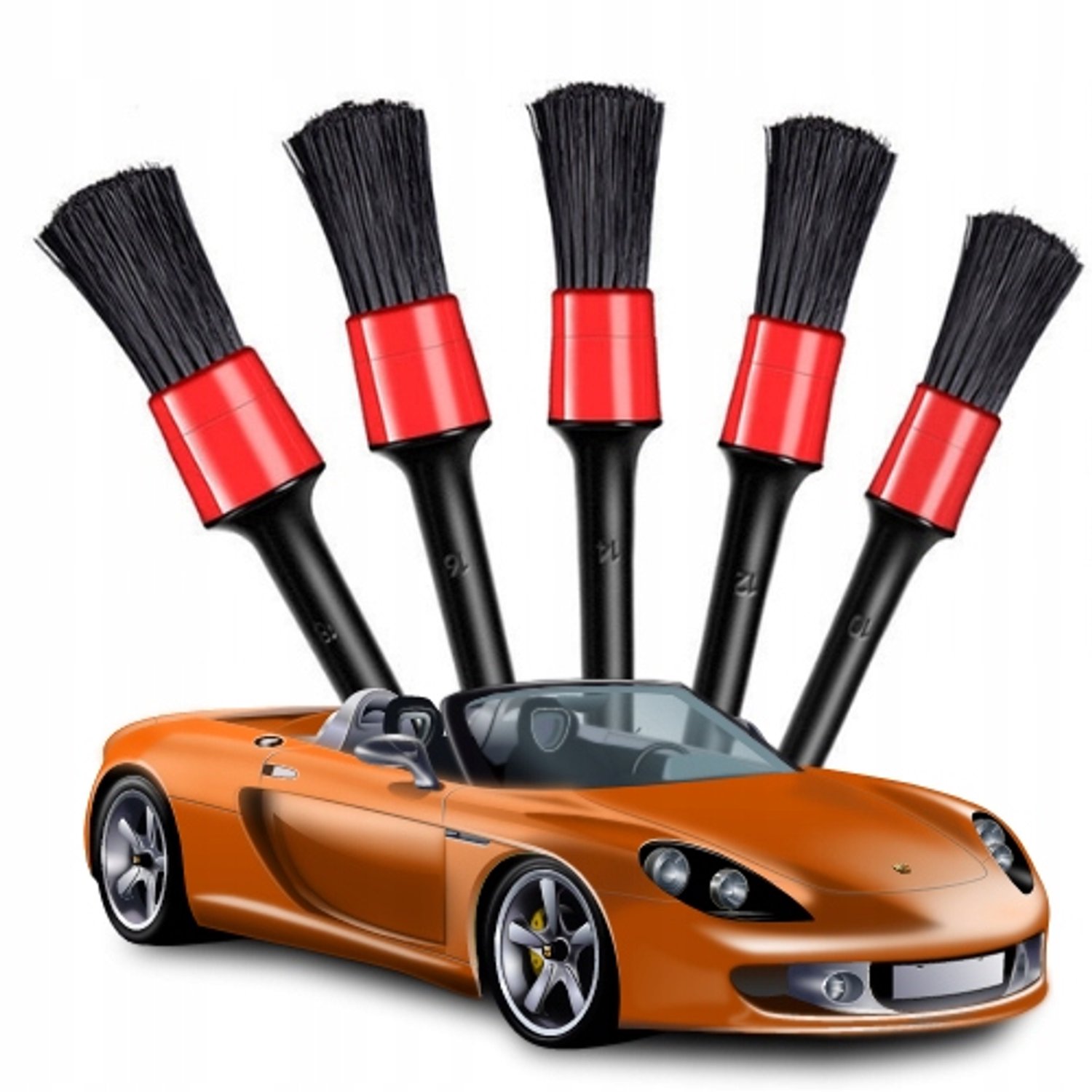 Detailing Penseel Set voor Auto Reiniging - 5 Stuks