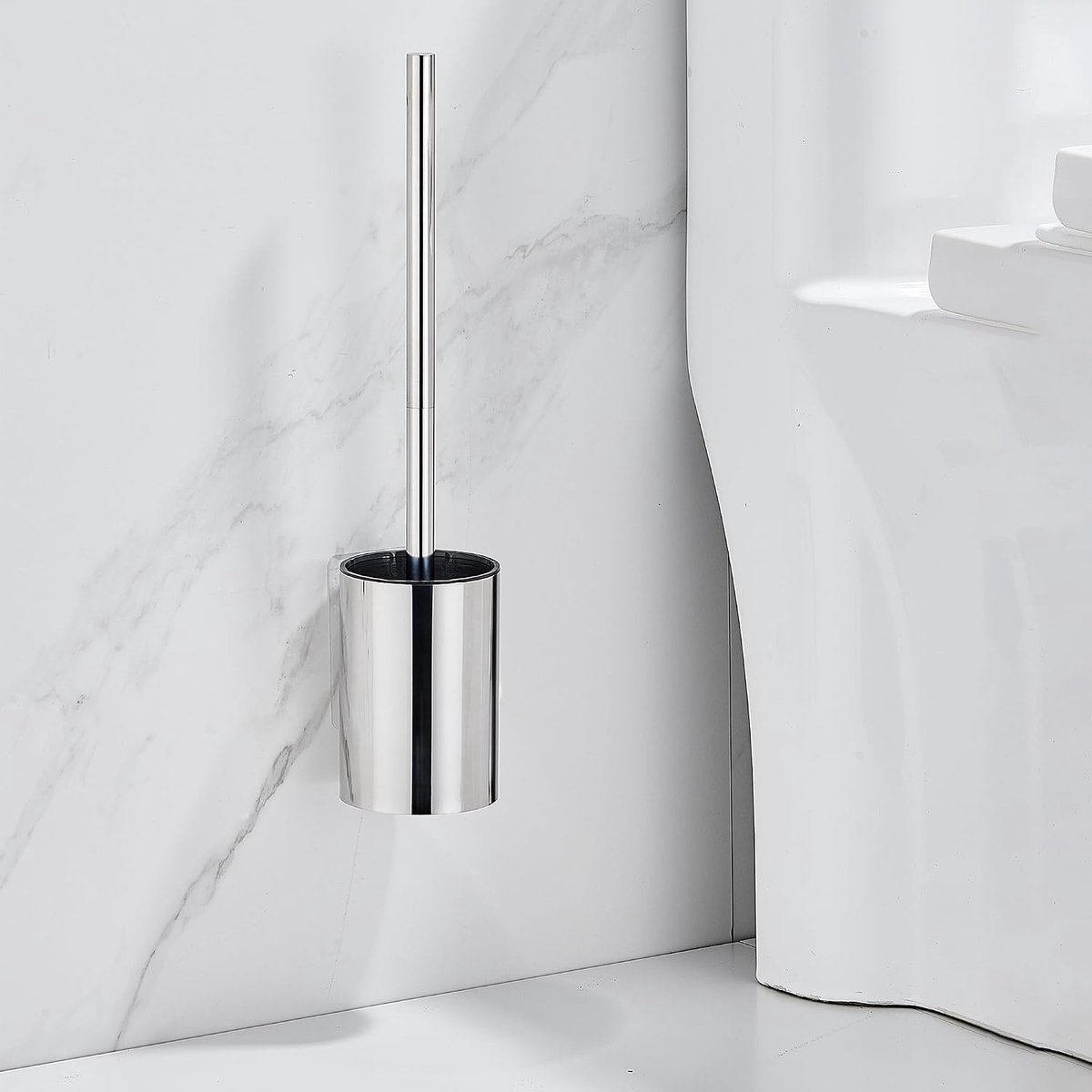Toiletborstel - Zonder Boren - Zilver