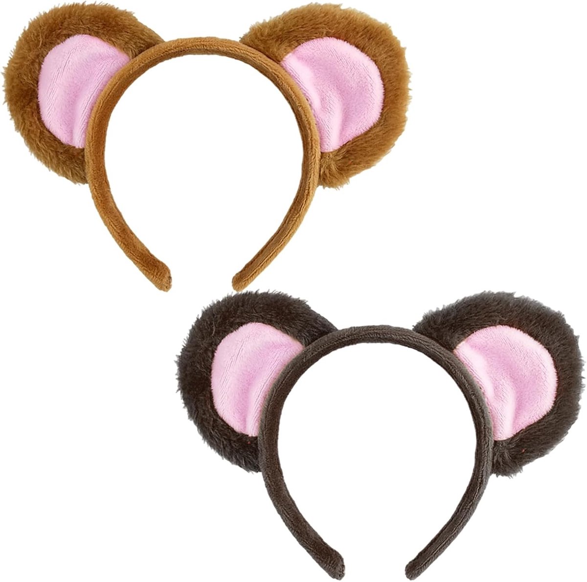 2 Stuks Dieren Hoofdband, Pluche Dierenoren Haarband voor Kinderen en Volwassenen, Geschikt voor Verkleedpartijen en Halloween Cosplay