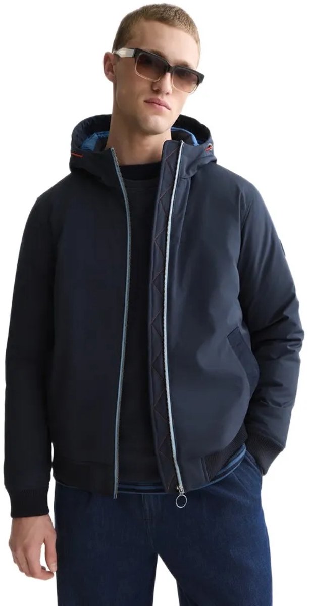 Hooded softshell padded jacket