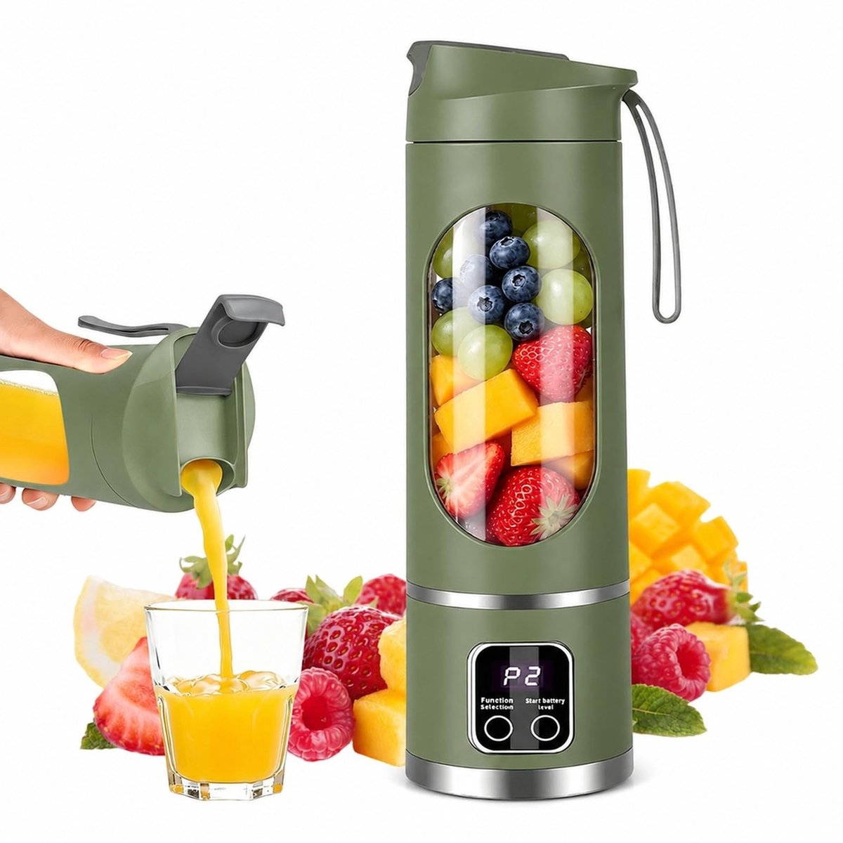 Elzusha - Draagbare Smoothie Maker 450 ml met USB-C Oplaadbare Batterij