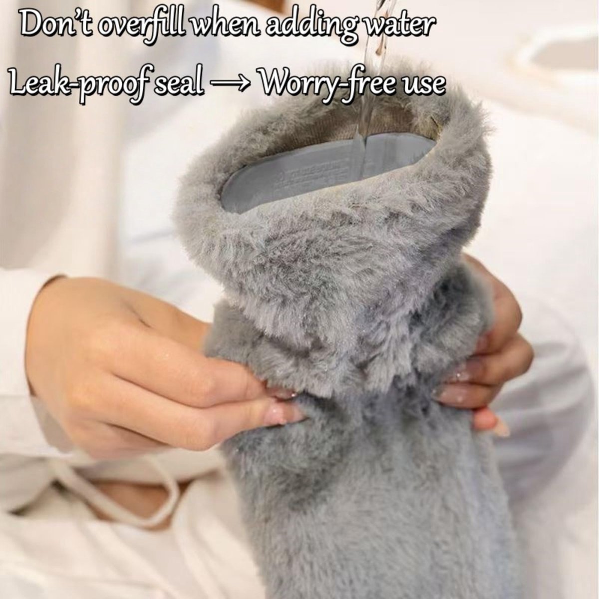 Lange Kruik - Warmwaterkruik - Kruik Met Hoes - Nek Kruik - Schouderkruik - XXL Kruik - Zachte Kruik - Bedkruik - Lichaamskruik - Warmtekruik - Faux Fur - Imitatiebont - Winter Accessoires - Cadeau Voor Haar - Roze - 1 Stuk – foto 3