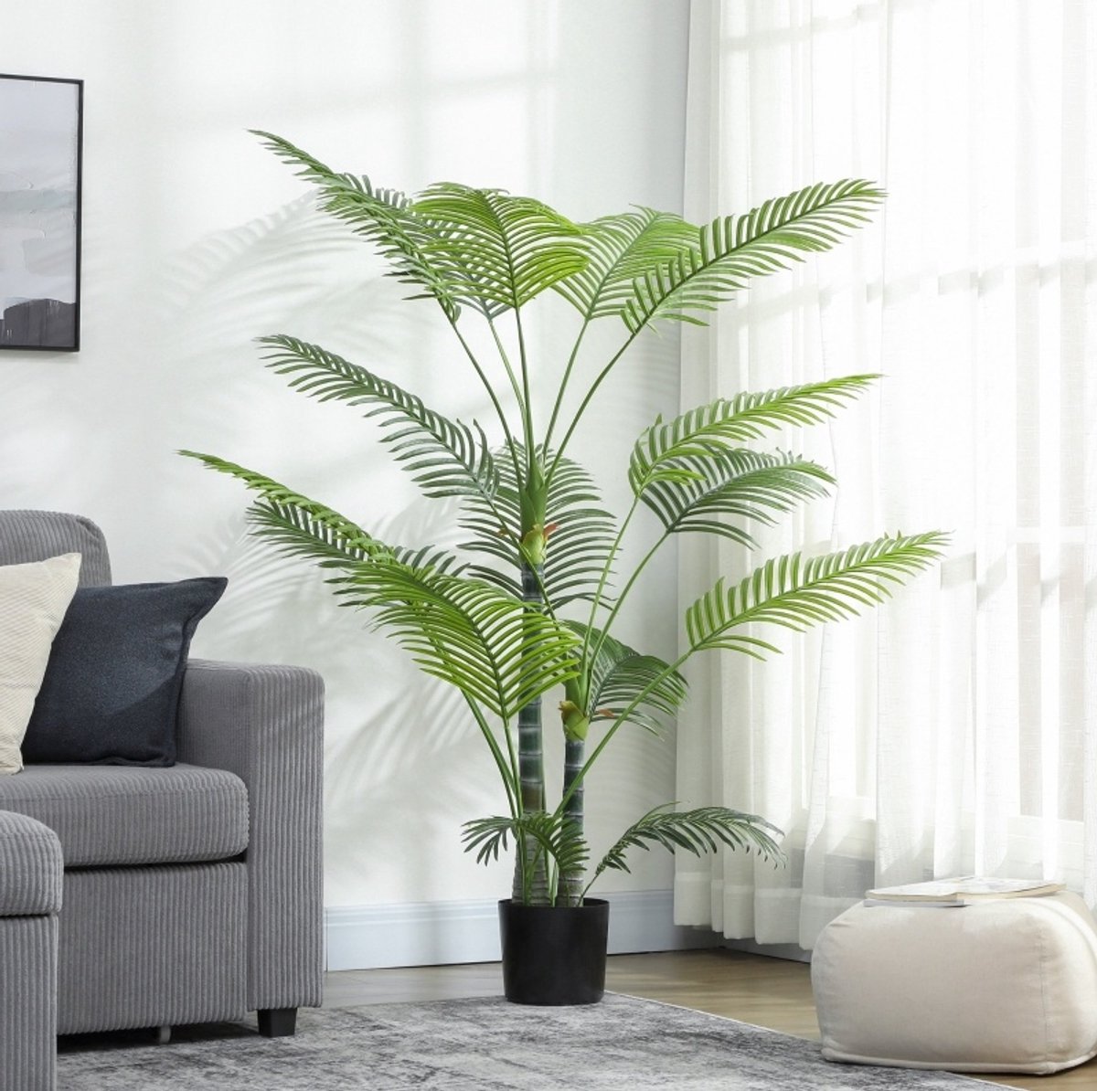 MODENUIT Kunstplant – 175 cm – 16 Kunststofbladeren – Kunststof – Groen – Voor Binnen En Buiten – Uv-Bestendig