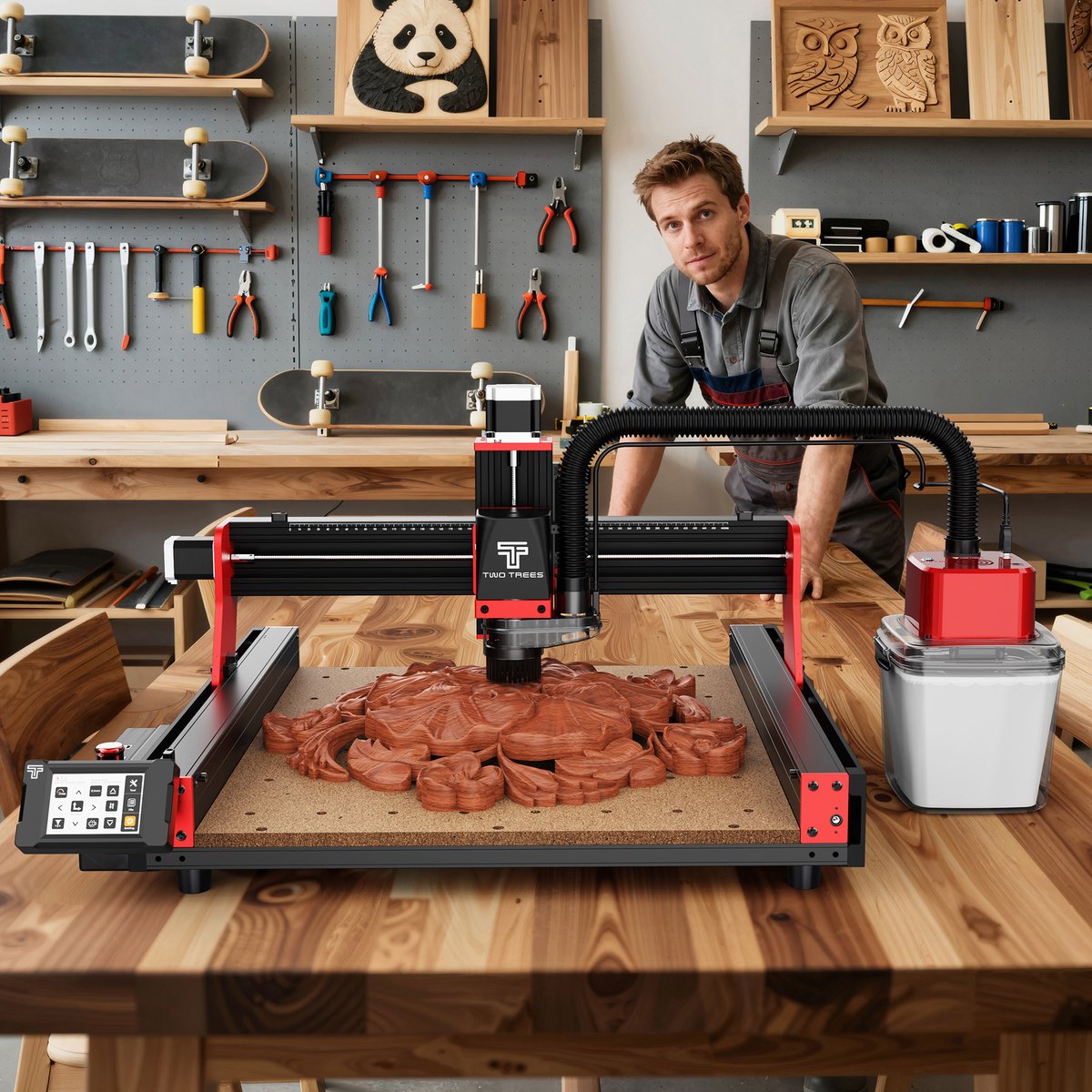 CNC Routermachine Graveermachine - Kit EU Plug - 500W Vermogen - 460x460x80 mm Werkgebied - Metaal Hout Acryl - Desktop CNC Machine