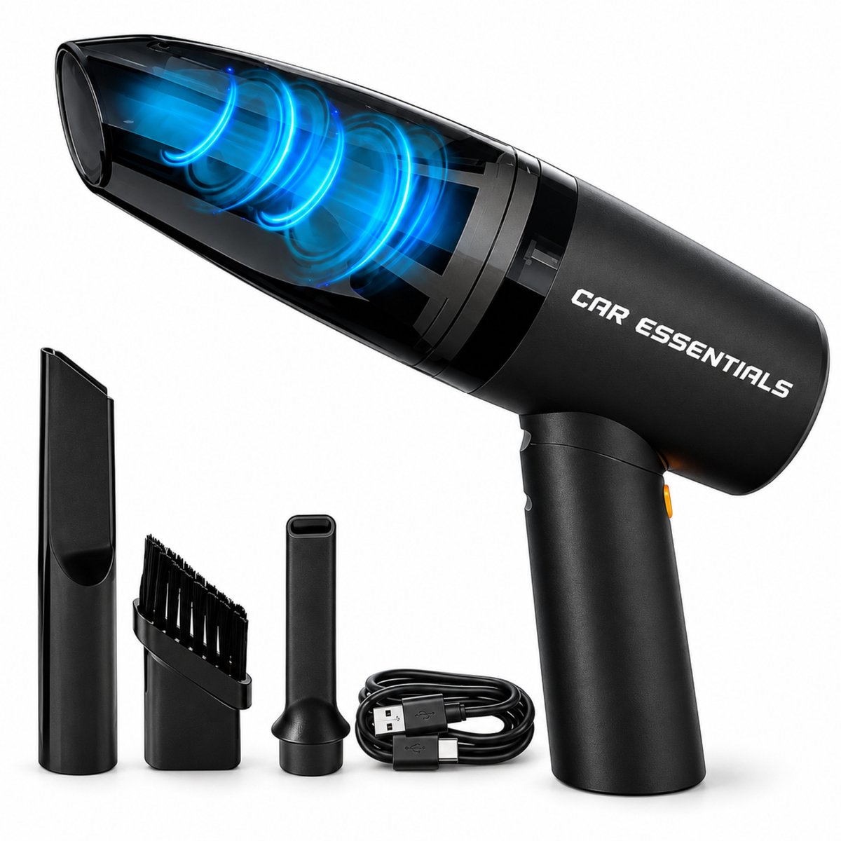 Car Essentials Draadloze Auto Stofzuiger - 8000 Pa - 120W - USB-C - 3 Opzetstukken