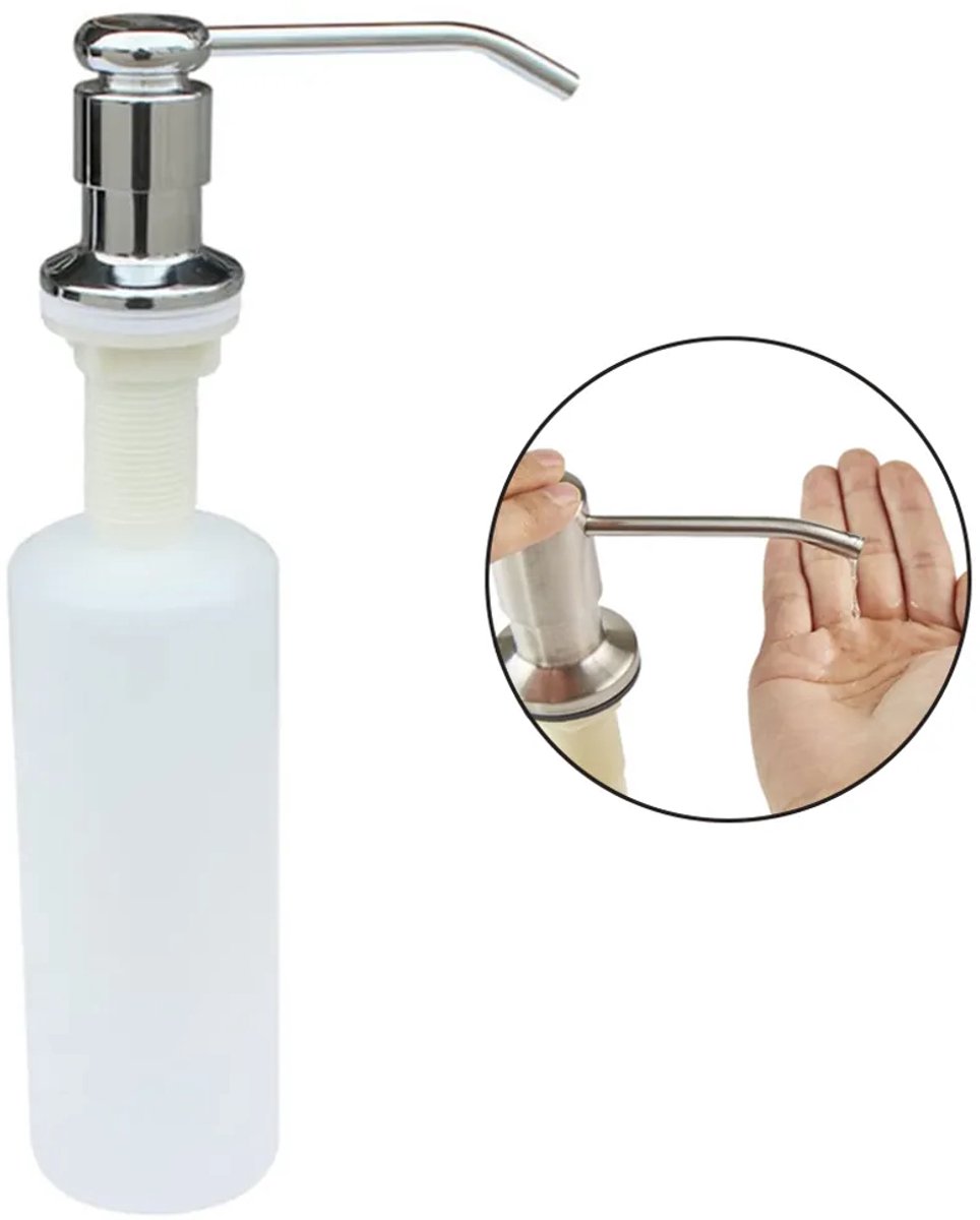 Ingebouwde verchroomde zeepdispenser, navulbare set accessoires Geschikt voor de keukenspoelbak