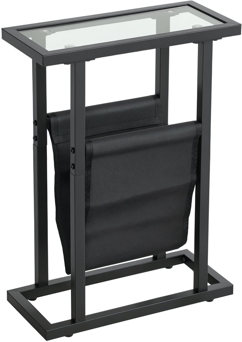 HOMCOM bijzettafel - Metaal - 40x18x55,5cm - Zwart