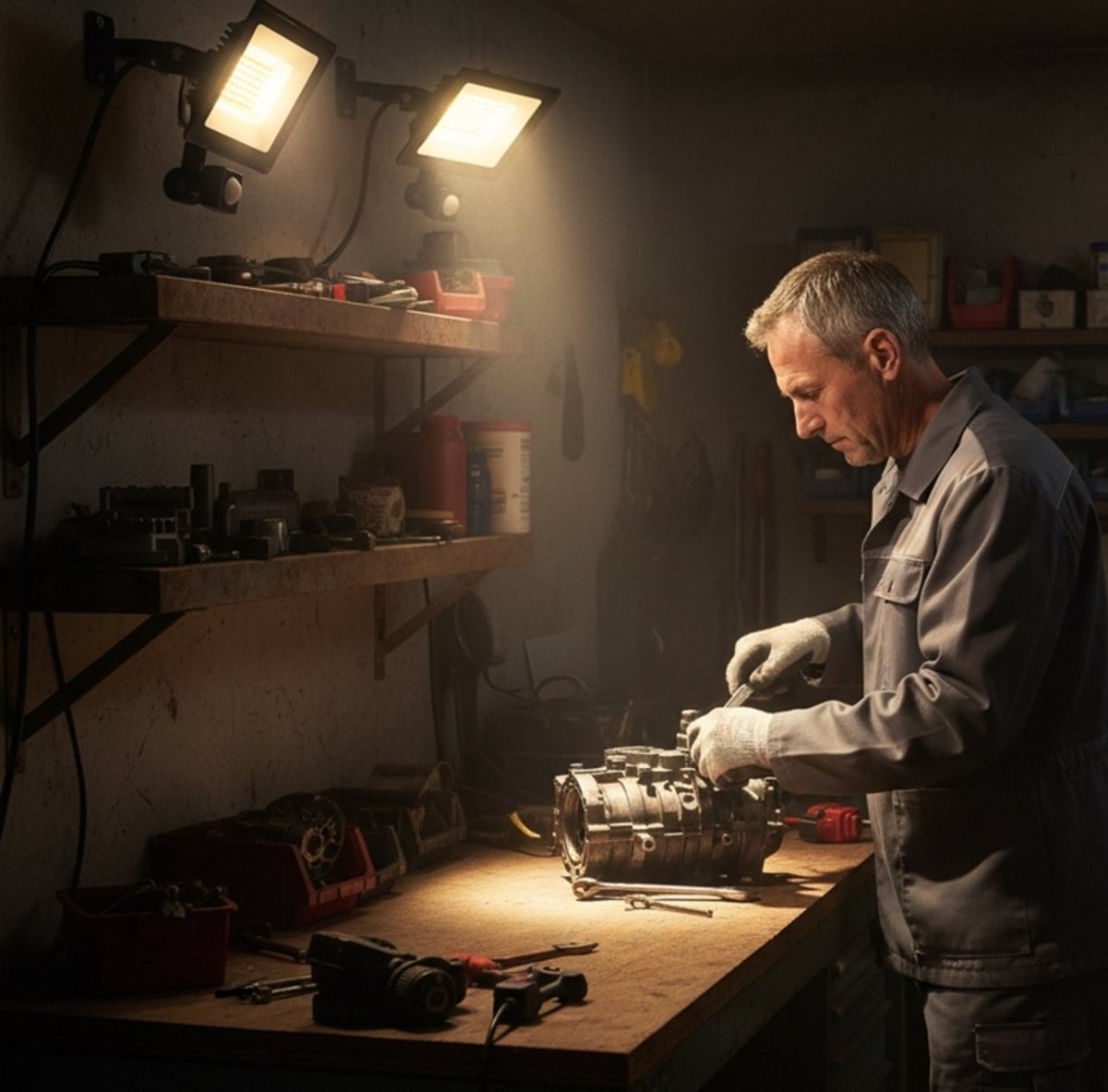 Led-Werklamp – 50 W, 5500 Lumen en 300° Verstelbaar – Aluminium – Zwart – 2-Delige Set voor Buiten