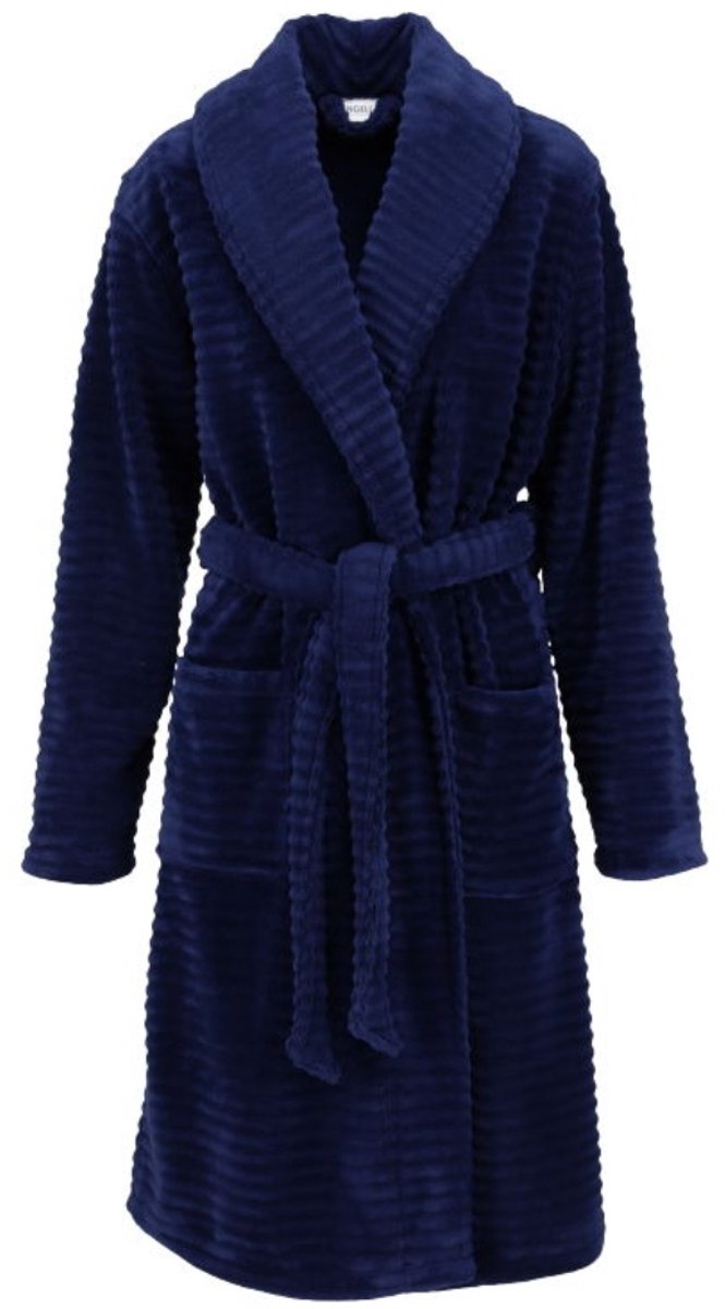 Fluweelzachte dames badjas nachtblauw Ringella - Blauw - Maat - 46