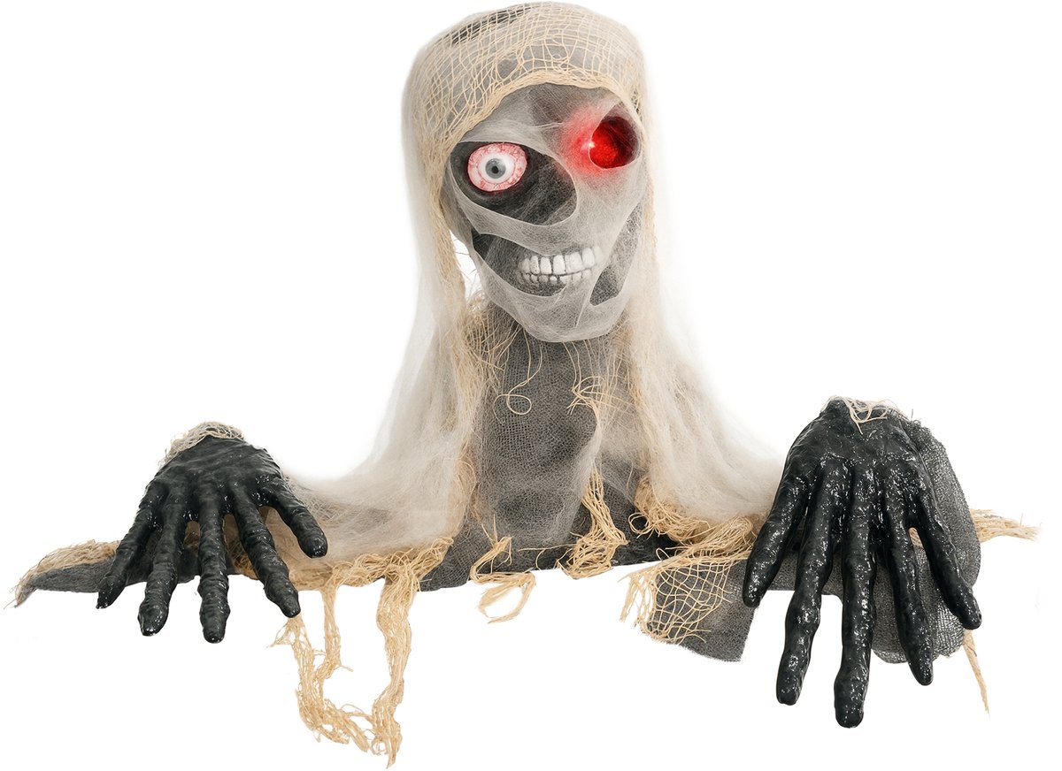HOMCOM Halloween Decoraties Staal, Polyester 55L x 18B x 35H cm Bruin+Grijs