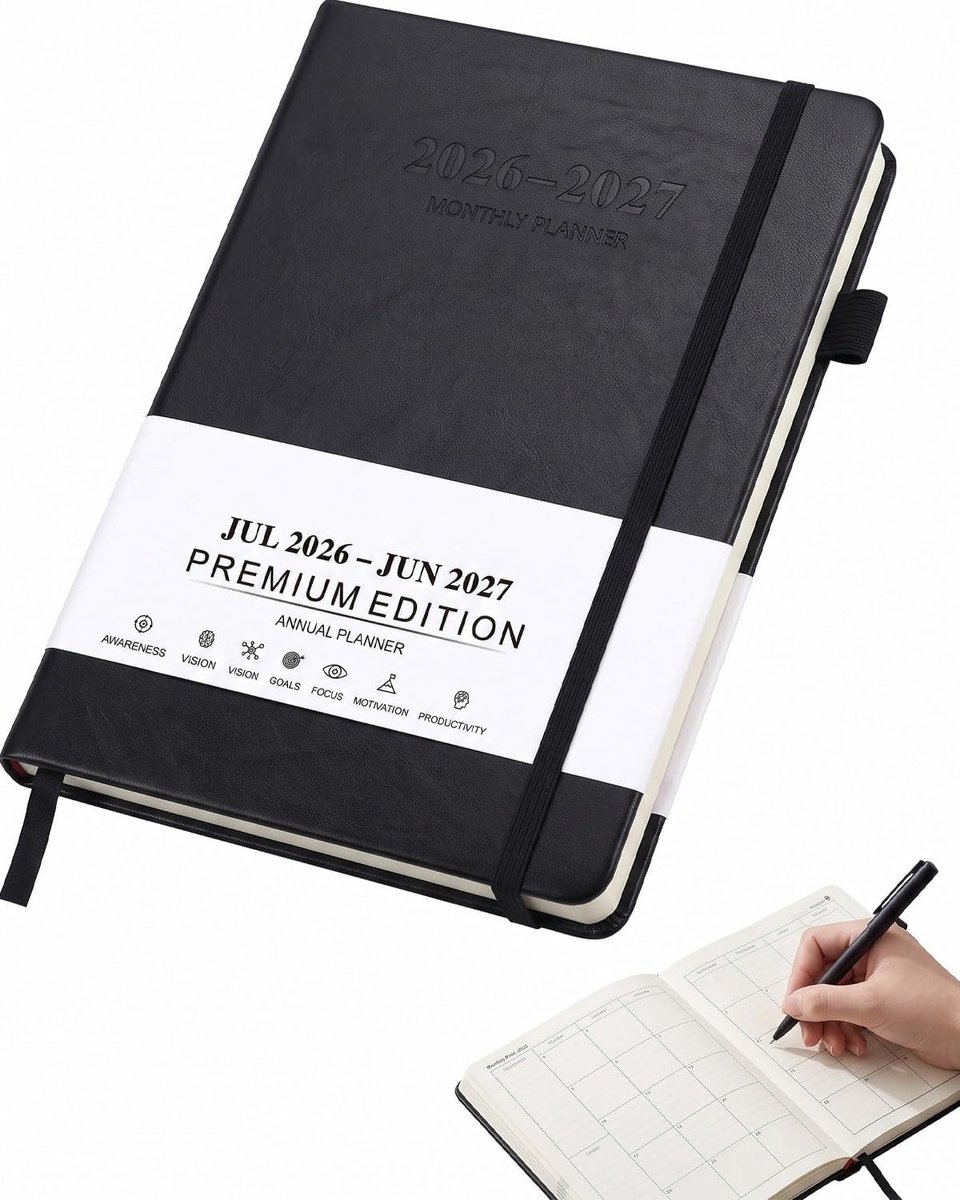 Dagkalender - Zwart - A5 - Met Robuuste Beschermhoes - Voor Leraren en Studenten