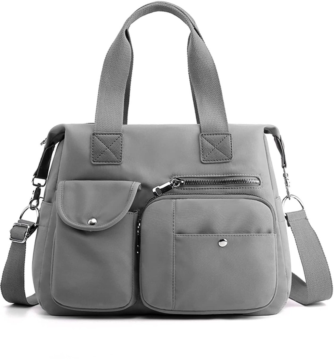 Elzusha - Grote Schoudertas met Multi Pocket en Waterdichte Nylon