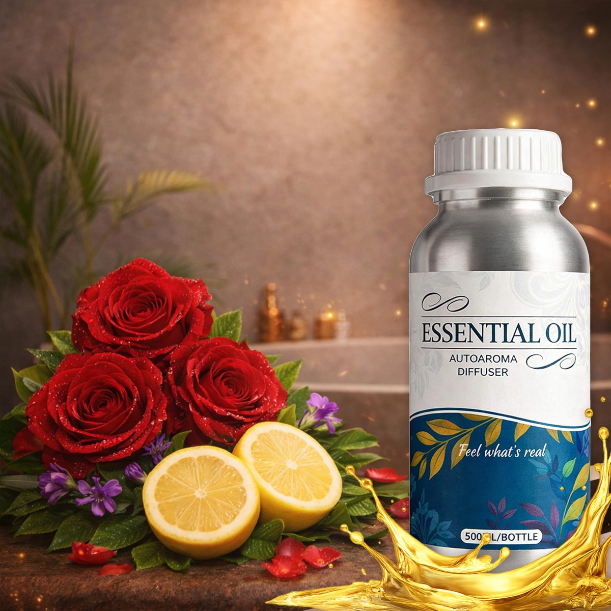 Elzusha - Essentiële Olie Red Roses, Navulling voor Diffuser, 500 ml