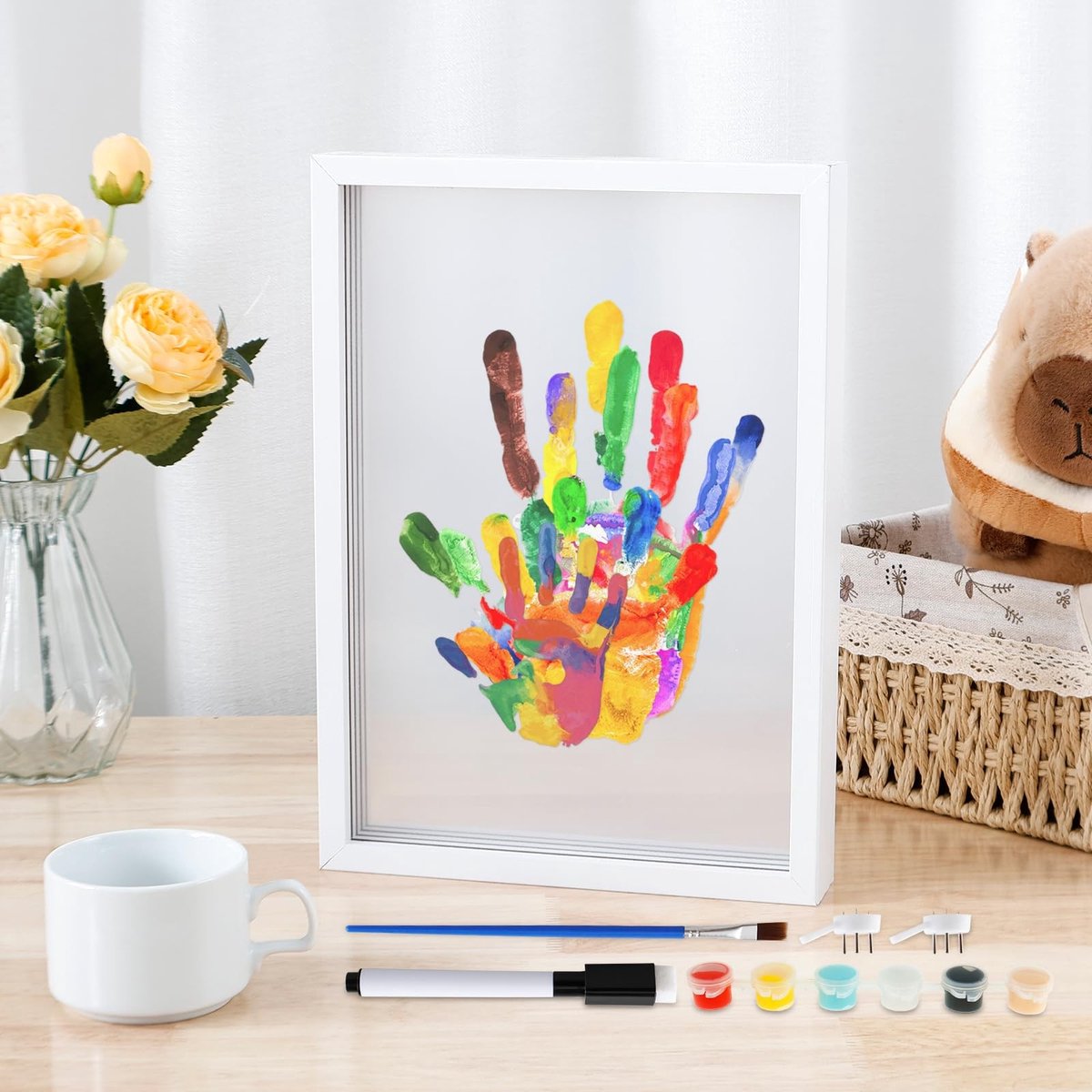 Elzusha - Handprint Print Set - 4 Plexiglas Platen met Verf en Kwast