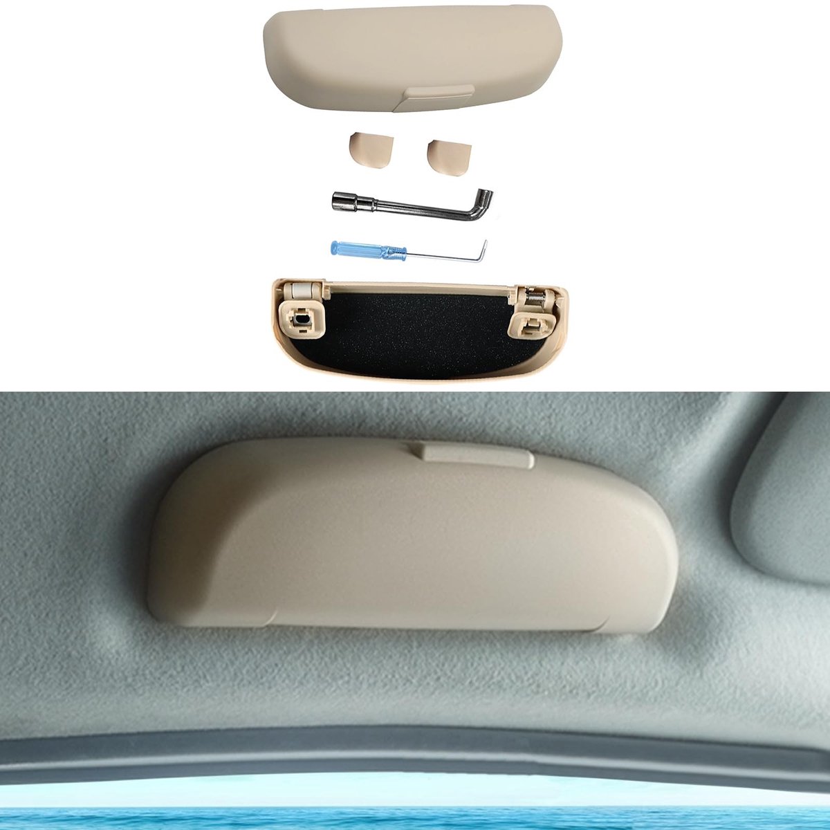 Elzusha - Brillenkoker voor Auto, Organizer voor Zonnebrillen