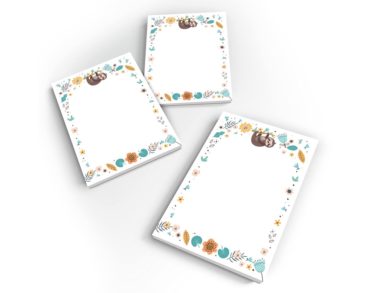 Elzusha - Set van 12 Mini Notitieblokken met Sloth Motief