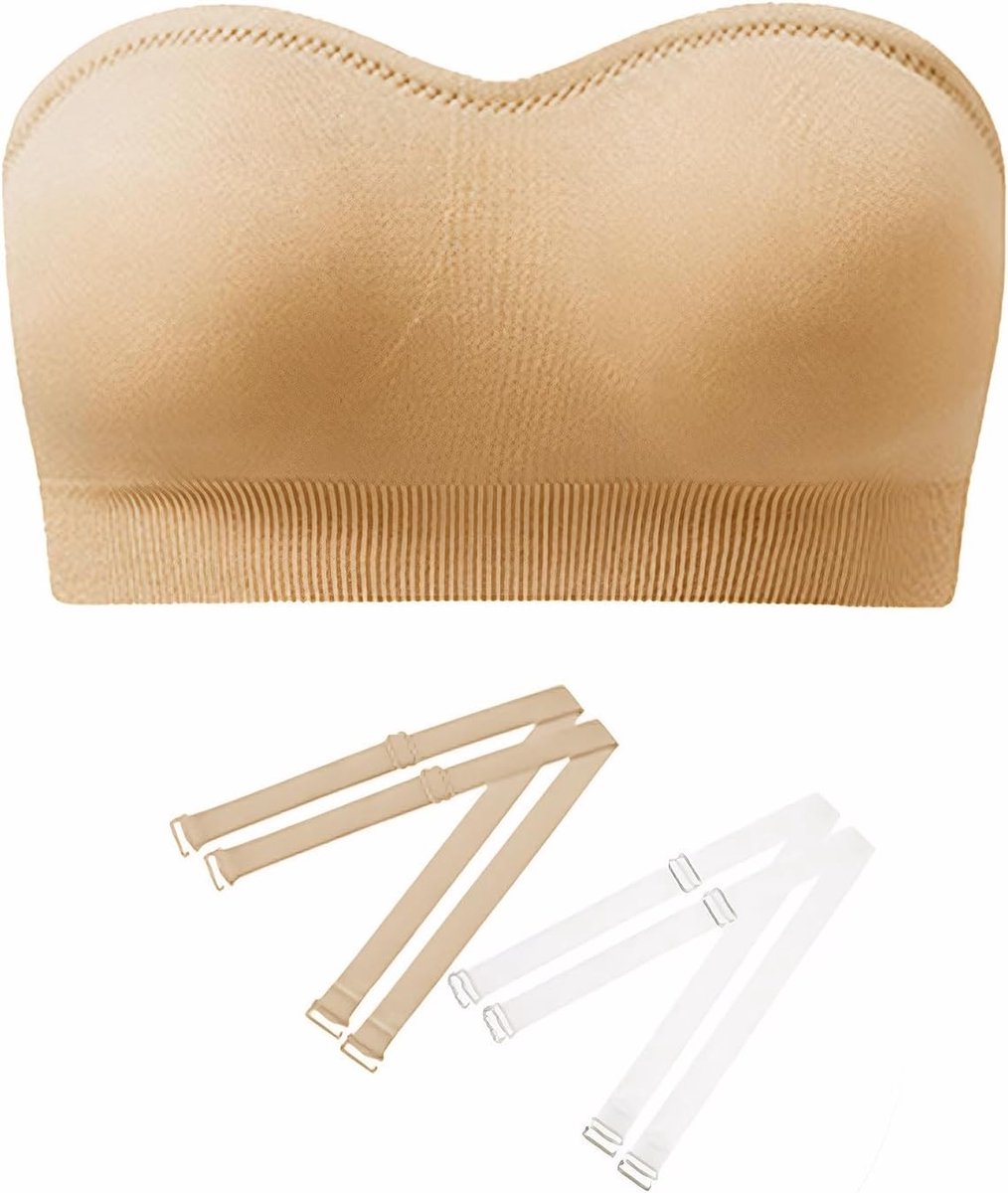 Comfortabele strapless bandeau bh met padding en bijpassende haarband, ideaal voor elke gelegenheid