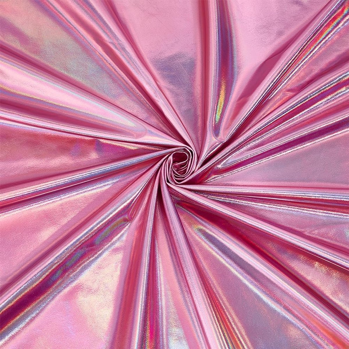 Sparkling Hologram Spandex Stof voor DIY Naaiwerk, Kostuums, Danskleding en Feestdecoraties - 2x1.6m Roze Iridescent