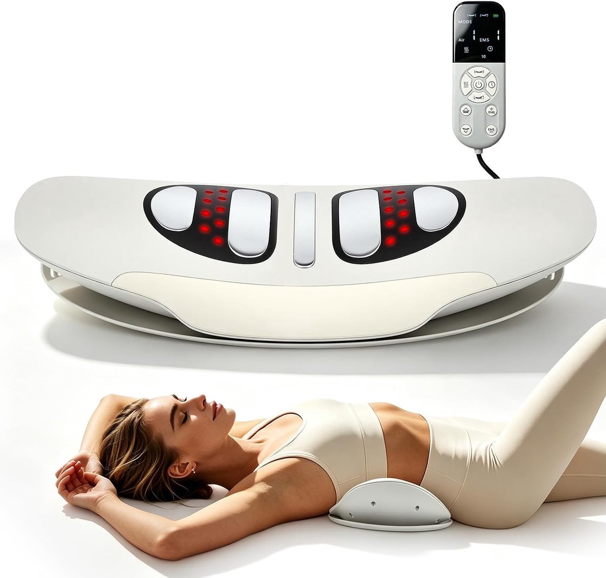 Veelzijdige 5-in-1 Rugmassageapparaat met 3 Vibratieniveaus, Verwarmingsinstellingen en Timer voor Rugpijn en Spierontspanning