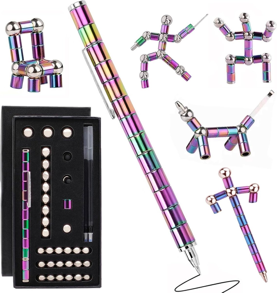 Adventskalender 2025 voor Mannen en Kinderen, Magnetische Fidget Pen en Balpen, Perfect voor Kerst en Verjaardagsgeschenken