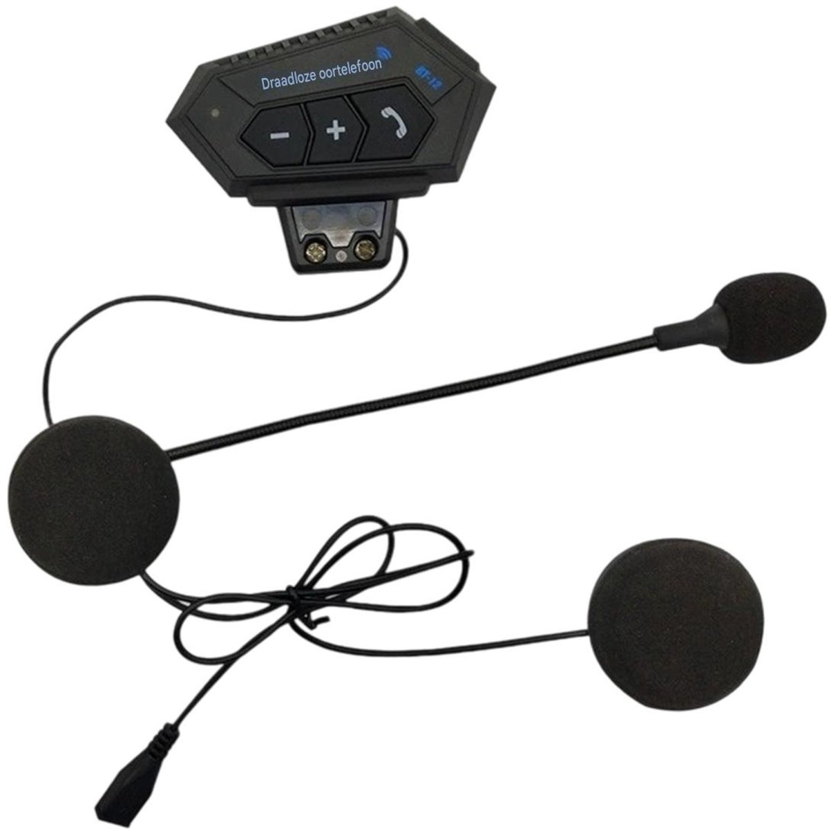 SSTRWGOOD Helm-Headset - Draadloos Bluetooth Motorhelm Headset - Handsfree Gesprekken en Muziekbediening - Geschikt voor Motoren en Scooters - Kunststof - Incl. Luidsprekers en Microfoon