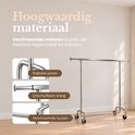 Hoogwaardig verchroomd metalen kledingrek, roest- en krasbestendig met stabiele poten.