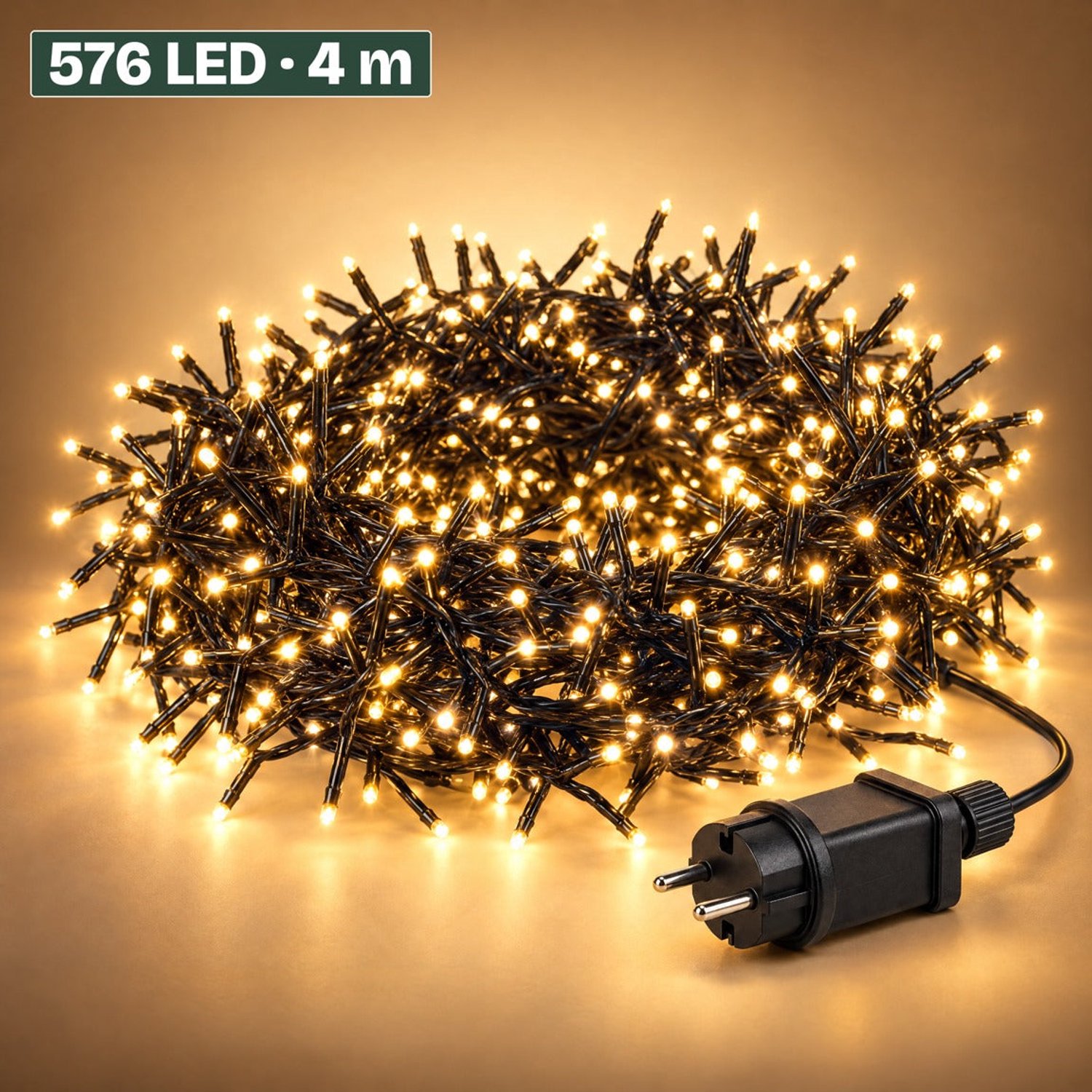 Levano Kerstverlichting Buiten - Kerstboomverlichting - Clusterverlichting 576 LED 4,2 m - Lichtsnoer Buiten - Kerstlampjes met Stekker - Kerstverlichting Binnen Warm Wit - Lichtslinger Binnen - Kerstlichtjes - LED Lichtsnoer - Lichtjes Boom
