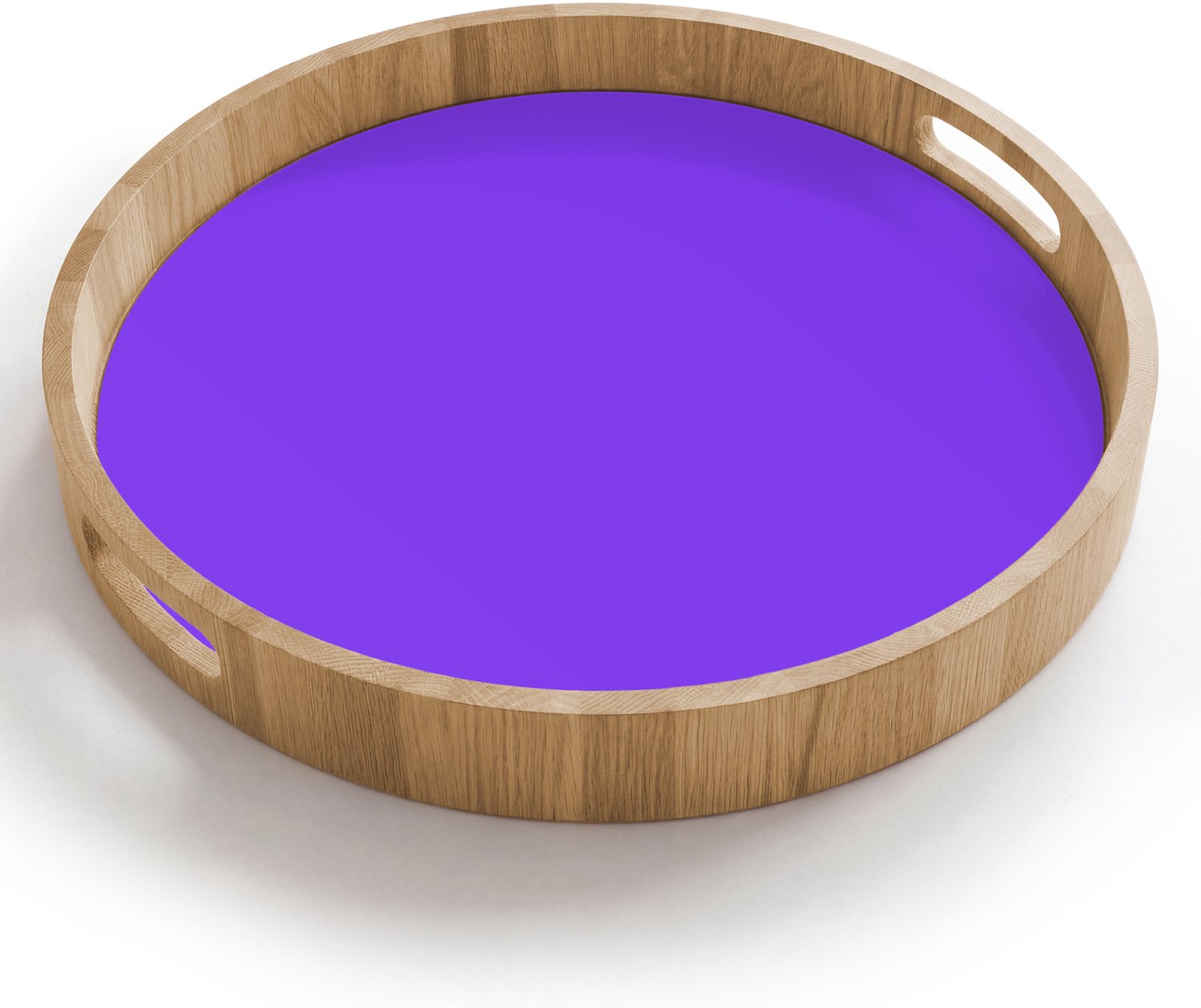 Dienblad rond 40x40 cm - Schootdienblad hout - Vivid - Violet - Paars - Borrelplank rechthoek - Plateau houten dienbladen