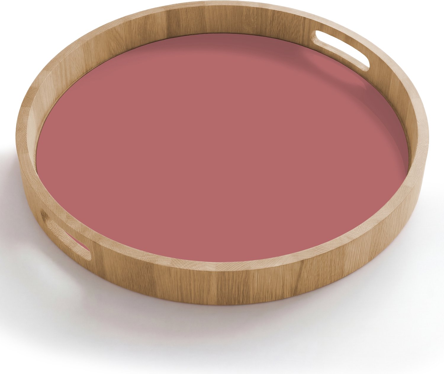 Dienblad rond 50x50 cm - Schootdienblad hout - Ancient - Rose - Roze - Borrelplank rechthoek - Plateau houten dienbladen