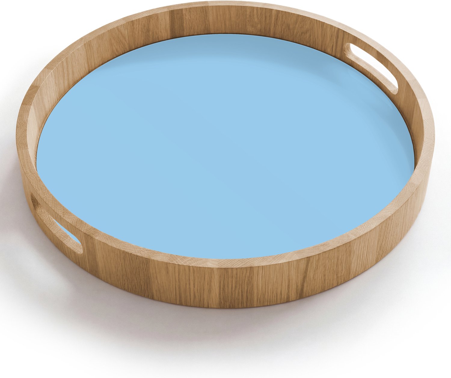 Dienblad rond 40x40 cm - Schootdienblad hout - Baby - Blue - Blauw - Borrelplank rechthoek - Plateau houten dienbladen