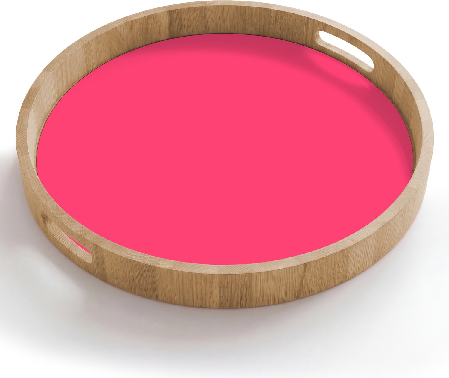 Dienblad rond 50x50 cm - Schootdienblad hout - Neon - Flamingo - Roze - Borrelplank rechthoek - Plateau houten dienbladen
