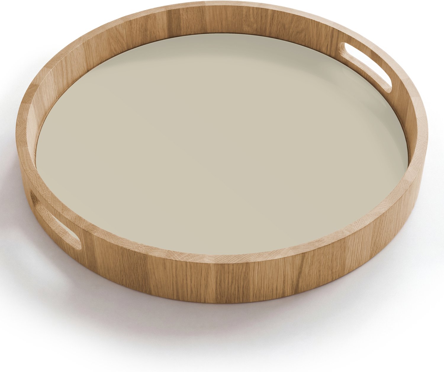 Dienblad rond 40x40 cm - Schootdienblad hout - Urban - Pebble - Grijs - Borrelplank rechthoek - Plateau houten dienbladen